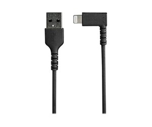 Skjermkabel - StarTech.com 1m/3.3ft Angled Lightning to USB Cable - MFI Certified - Black - Lightning cable - Lightning / USB - 1 m - RUSBLTMM1MBR