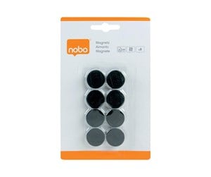 Konferanse & Presentasjon - Nobo  Whiteboard magneter 20 mm, pakke med 8 stk. Sort - 1901440