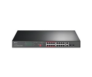 Switch/splitter - TP-Link TL-SL1218MP 16-Port 10/100 Mbps + 2-Port Gigabit Rackmount Switch with 16-Port PoE+ - TL-SL1218MP