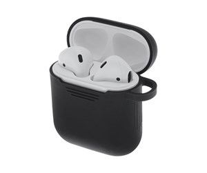 Hodetelefoner - Deltaco AirPods Silicon Case Black - MCASE-AIRPS001