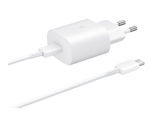 Mobil - Adaptere og ladere - Samsung 25W USB-C Power Adapter (Incl. cable) - White - EP-TA800XWEGWW