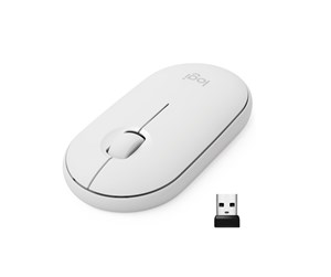 Mus - Logitech M350 Pebble Wireless Mouse - Off-White - Mus - Optisk - 3 knapper - Hvit - 910-005716