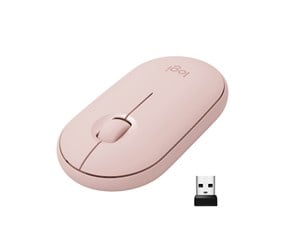 Mus - Logitech M350 Pebble Wireless Mouse - Rose - Mus - Optisk - 3 knapper - Rød - 910-005717