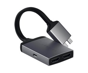 Skjermkabel - Satechi USB-C Dual HDMI Adapter Space Grey - ST-TCDHAM