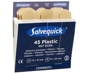 Sikkerhetsutstyr - Cederroth Salvequick Band Aid  plastic plasters 2 sizes - refill - 6036