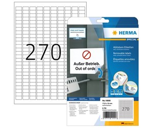 Papir, Fotopapir & Etiketter - HERMA Removable Labels 17.8x10 25 Sheets DIN - 10000