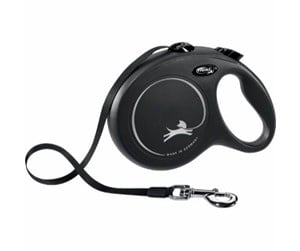 Hund - Flexi New Classic L  leash 8 m black, 50kg - FL-3020