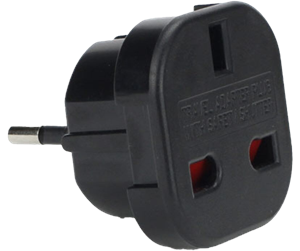 Strømkabel (ekstern) - Pro UK to EU Plug Adaptor Black - 4040849942716