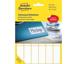 Papir, Fotopapir & Etiketter - Avery Universaletiketter, 50 x 19 mm, 486 Etiketter, Hvit - 3327