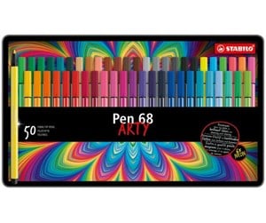 Skrive- & Tegneverktøy - STABILO Pen 68 Arty metal tin of 50 colors - 6850-6