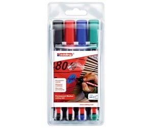 Skrive- & Tegneverktøy - Edding e-330 permanent marker set of 4 assorted - 330/4