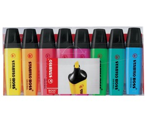 Skrive- & Tegneverktøy - STABILO BOSS Original 8 ass. colours highlighter with water-based ink refillable - 70/8