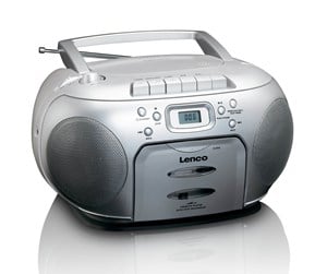 DAB, nettverks- og klokkeradio - Lenco SCD-420SI - Portable FM Radio CD- Cassette player - FM - Stereo - Sølv - SCD-420SI