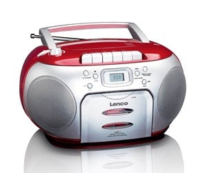 DAB, nettverks- og klokkeradio - Lenco SCD-420RD - Portable FM Radio CD- Cassette player - FM - Stereo - Rød - SCD420ROT