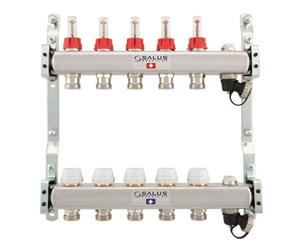 Gulvvarme - Salus Floor heating manifold 7 slings with flowmeter - GVM-F 7