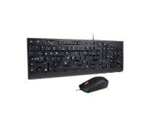 Tastatur - Lenovo Essential Wired Combo - keyboard and mouse set - US / European - Tastatur - Engelsk - Svart - 00XH626