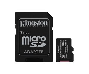 Minnekort - Kingston Canvas Select Plus microSD/SD - 100MB/s - 64GB - SDCS2/64GB