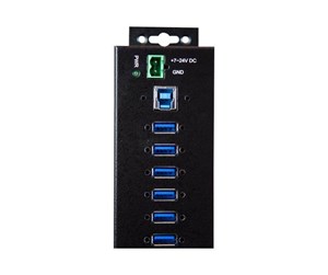 USB-hub - StarTech.com 10-Port Industrial USB 3.0 Hub with External Power Adapter - hub - 10 ports USB-hub - 10 porter - Svart - HB30A10AME