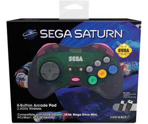 Spill - Tilbehør - Retro-Bit SEGA Saturn 2.4G M2 - Grey - Controller - Sega Genesis - 7350002937297