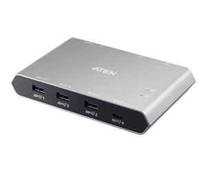 USB-hub - ATEN 2x4 USB-C Gen2 Peripheral Sharing Switch USB-hub - 4 porter - Grå - US3342-AT