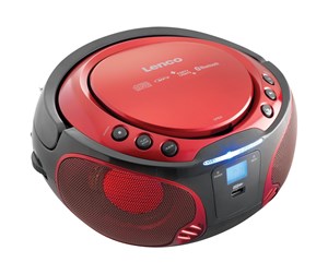 CD-spiller - Lenco SCD-550 - Portable FM Radio CD/MP3/USB/Bluetooth® player with LED lighting - Red - SCD-550ROT