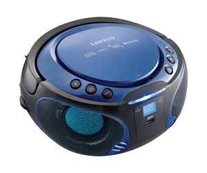 CD-spiller - Lenco SCD-550 - Portable FM Radio CD/MP3/USB/Bluetooth® player with LED lighting - Blue - SCD-550BLAU