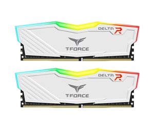 RAM - Team Group T-Force Delta RGB DDR4-3200 - 8GB - CL16 - Dual Channel (2 pcs) - Intel XMP - Hvit med RGB - TF4D416G3200HC16CDC01