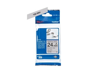 Papir, Fotopapir & Etiketter - Brother TZER951 / TZE R951 Ribbon Tape Cassette – Black on Silver 24mm wide - TZER951