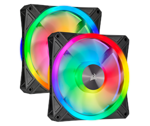 Kabinettvifte - Corsair iCUE QL140 RGB - Black - 2-pack - Kabinettvifte - 140mm - Svart med RGB LED-lys - 26 dBA - CO-9050100-WW