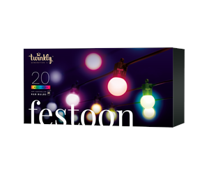 Smarthus - Twinkly Festoon – 20 app-kontrollerte RGB LED, 10 m, svart ledning - TWF020STP-BEU