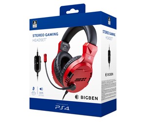 Spill - Tilbehør - BigBen Interactive PS4/PS5 Gaming Headset V3 - Red - PS4OFHEADSETV3RE