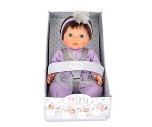 Dukker, Bamser & Utstyr - Tiny Treasures Doll with Dark hair and purple outfit - LIN30140