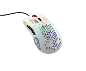 Mus - Glorious Model D - Matte White - Gaming mus - Optisk - 6 - Hvit med RGB lys - GD-WHITE