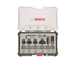 Verktøy - Bosch Sett med fresejern, 6 deler, profilering, 8 mm skaft 6-piece Trim and Edging Router Bit Set. - 2607017469