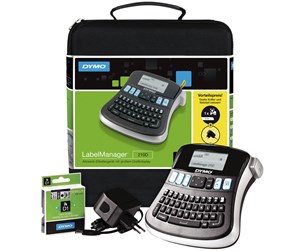 Etikettskriver - DYMO LabelManager 210D koffertsett, QWERTY Keyboard, med 12mm sort på hvit D1 tape - 2094492