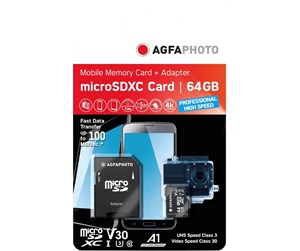 Minnekort - Agfa Photo MicroSDXC UHS-I   64GB High Speed C 10 U - 10582A1