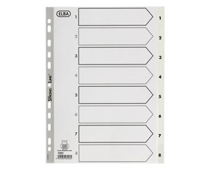 Lommer, Omslag & Registre - Oxford  Strong-Line®Register A4 Hvit Pp 1-8, Hvit - 100204811