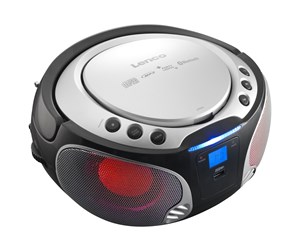 CD-spiller - Lenco SCD-550 - Portable FM Radio CD/MP3/USB/Bluetooth® player with LED lighting - Silver - SCD-550