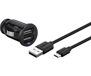 Mobil - Adaptere og ladere - Pro USB Car charger 12V - 2x USB (2.4A) - 1m cable - 4040849716928