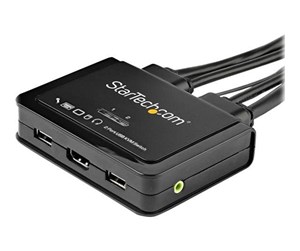 KVM-switch - StarTech.com 2-Port HDMI KVM Switch with Built-In Cables - USB 4K 60Hz - KVM / audio switch - 2 ports - SV211HDUA4K