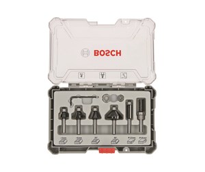 Bormaskin & Bits - Bosch Sett med fresejern, 6 deler, profilering, 6 mm skaft 6-piece Trim and Edging Router Bit Set. - 2607017468