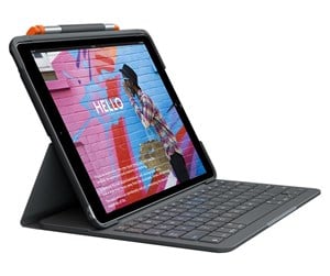 Tastatur - Logitech Slim Folio iPad 10.2" (7th gen) - ES - Tastatur & Foliosett - Spansk - Grå - 920-009478