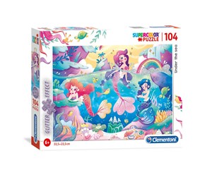 Puslespill - Clementoni Glitter Underwater World Puzzle 104st. - 20149