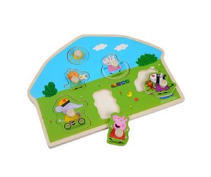 Treleker - Barbo Toys Peppa Pig Wooden Peg Puzzle - Play - 8980