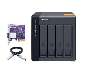 Harddisk-array - QNAP TL-D400S 4-Bay High-performance desktop SATA 6Gbps JBOD storage enclosure + QXP PCIe card - TL-D400S