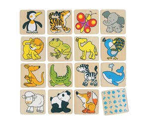 Brettspill & Puslespill - Goki Wooden Memo Animals - 56700