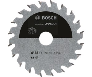 Sirkelsag - Bosch Standard for Wood-sirkelsagblad for batteridrevne sager 85x1,1/0,7x15 T20 - 2608837666