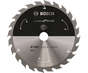 Sirkelsag - Bosch Standard for Wood-sirkelsagblad for batteridrevne sager 165x1,5/1x20 T24 - 2608837685