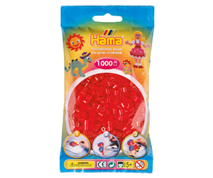 Kreative leker - Hama Ironing beads - Red transparent (013) 1000pcs. - 207-13