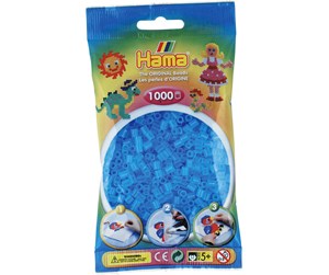 Kreative leker - Hama Ironing beads-Aqua transparent (073) 1000pcs - 207-73